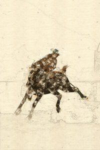 Cavalier de bronco western