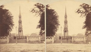 Groupe de 8 vues stéréographiques anciennes de monuments, mémoriaux et tombes britanniques - Lennie