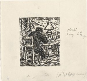 Homme écrivant à une table - Leo Gestel