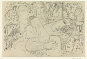 Personnes, visages et un cheval - Leo Gestel