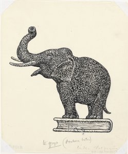 Éléphant sur un livre (esquisse) - Leo Gestel