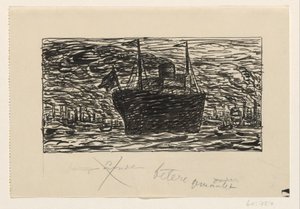 Navire entrant dans le port de Londres - Leo Gestel