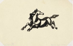 Cheval sautant avec la tête tournée en arrière - Leo Gestel