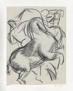 Cheval cabré avec un personnage en arrière-plan - Leo Gestel