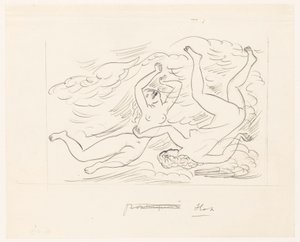 Deux femmes nues, nageant