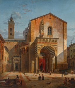 Bergame - Vue du transept sud de S. Maria Maggiore - Leo von Klenze