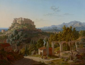 Paysage avec le château de Massa di Carrara