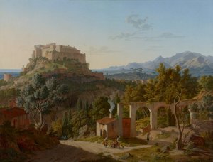 Paysage avec le château de Massa di Carrara