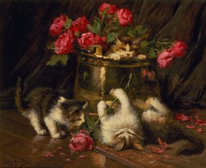 Chatons joueurs - Leon Charles Huber
