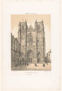Zicht op de kathedraal van Sint-Pieter en Sint-Paulus in Nantes - Leon Auguste Asselineau