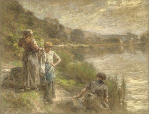 Moissonneur buvant à une flasque, ou Soif - Leon Augustin Lhermitte