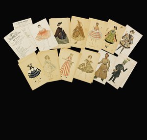 Dessins de costumes de "La Fée des Poupées"