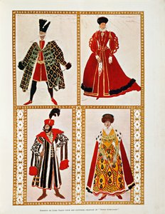 Costumes pour la Polonaise Boris Godounov par Modeste Moussorgski - Leon Bakst