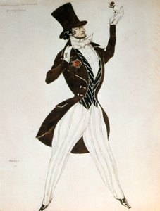 Florestan, dessin pour un costume pour le ballet Carnaval composé par Robert Schumann, 1919 - Leon Bakst