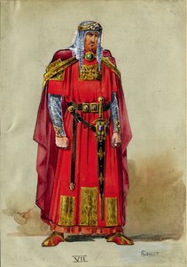 Prince Médiéval, Costume (aquarelle et gouache sur papier)