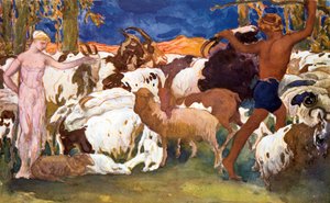 Décor pour une production des Ballets Russes de Daphnis et Chloé de Ravel, 1912