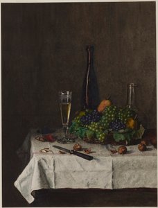 Nature morte avec panier de raisins - Léon Bonvin