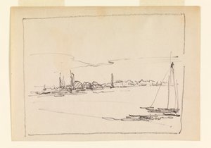 Paysage avec voilier
