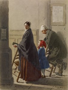 Homme, Femme et Fille en prière à l