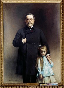 Portrait du docteur français Louis Pasteur (1822-1895) avec sa petite-fille Camille Vallery Radot