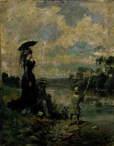 La partie de pêche - Leon Joseph Voirin