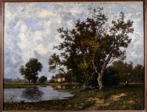 Paysage à la Mare. Peinture de Léon Richet (1847-1907) 20ème siècle Collection privée - Leon Richet