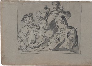 Un Quatuor de Chanteurs, Joueurs de Luth et Sonneurs de Cloche Jouant dans une Taverne à la Lumière des Bougies