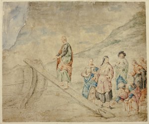 Homme montant sur une planche pour embarquer