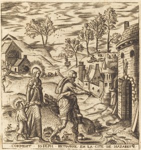 Joseph, Marie et Jésus retournant à Nazareth