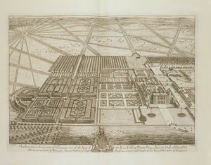 Badminton House dans le Comté de Gloucester, gravé par Johannes Kip (vers 1652-1722) - Leonard Knyff