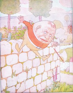 Humpty Dumpty a fait une grande chute (lithographie en couleur)