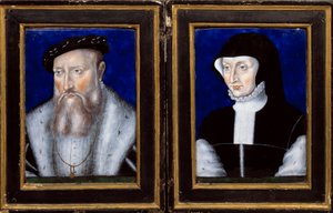 Portrait de Claude de Lorraine (1496-1550), duc de Guise et Antoinette de Bourbon Vendôme (1494-1583), son épouse - Leonard Limosin