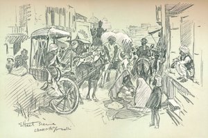 Scène de rue à Delhi, vers 1903