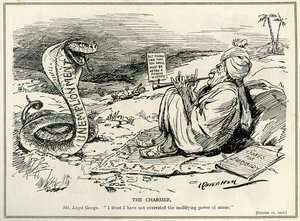 Lloyd George charmant le serpent du chômage, 1921