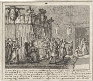 La mort de Pierre le Grand le 8 février 1725 - Leonard Schenk