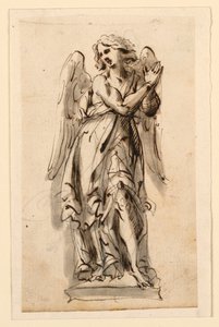 Conception pour une sculpture, ange en adoration - Leonardo Scaglia