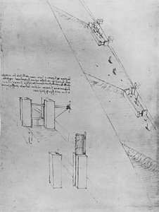 Un canal avec écluses et barrages, vers 1480