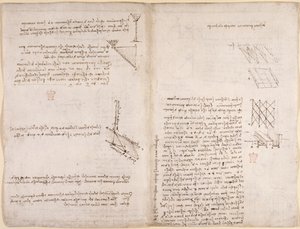 Notes et diagrammes sur la mécanique, concernant la vitesse des liquides, vers 1503-6