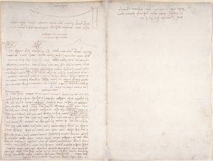 Arundel 263, f.166v, f.163 Notes et diagrammes sur le vol des oiseaux, du 