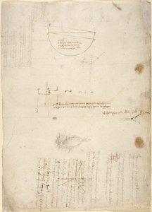 Arundel 263, f.33v Notes et diagrammes sur la mécanique, du 