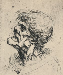 Profil grotesque à gauche, vers 1480