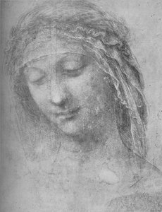 Tête de femme trois-quarts à gauche - Leonardo da Vinci