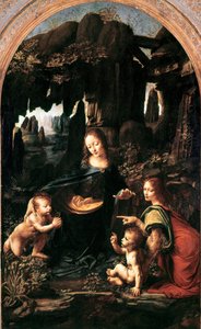 Madone des rochers, vers 1483-94 (huile sur panneau transférée sur toile)