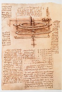 Ms 8937 fol.142r Étude pour une roue à eau, 