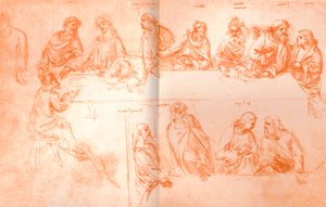 Esquisse préparatoire pour la peinture de La Cène, vers 1494-1499