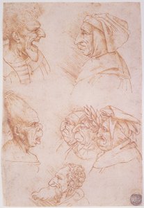Sept études de visages grotesques - Leonardo da Vinci