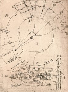 Carte esquisse de Milan, c. 1472-c. 1519, 1883 - Leonardo da Vinci