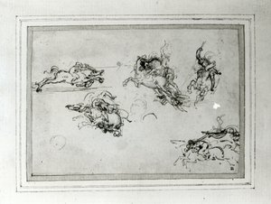Étude de cavaliers en combat, 1503-4