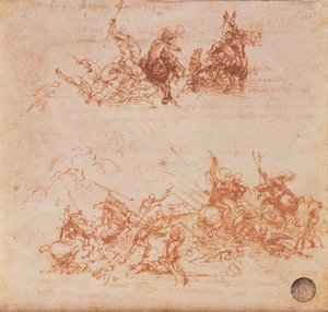 Étude de cavaliers en combat et de fantassins, 1503