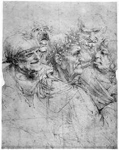 Étude de cinq têtes grotesques